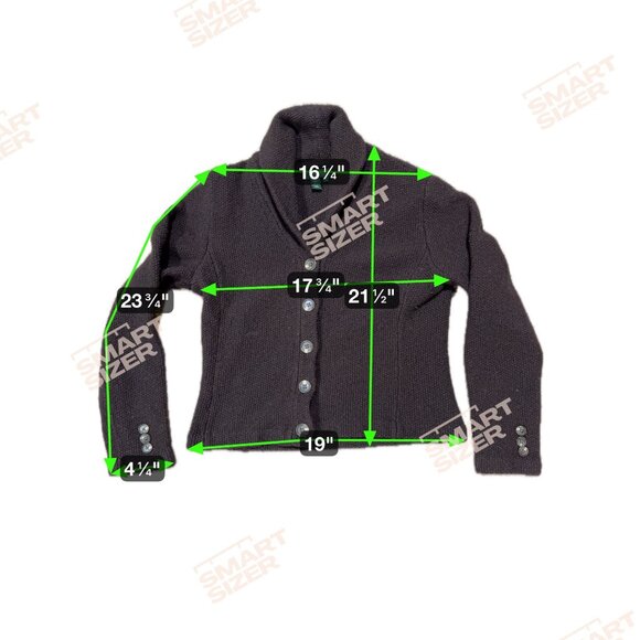 Ralph Lauren Charcoal Gray Lambswool Cardigan Sweater Fitted Button Front Large - Picture 5 of 5